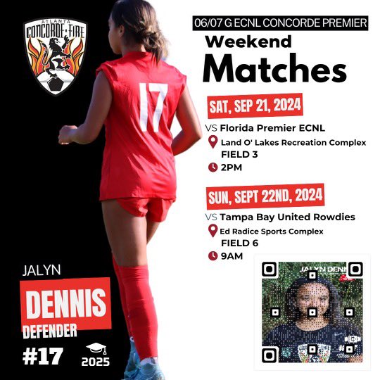 Jalyn Dennis (@jalyndennis43) on Twitter photo Exciting weekend coming up with our next two games of the #ECNL season. Looking forward to walking away with some points when the job is done.
#2025 #ECNL
<a href="/ImYouthSoccer/">ECNL/GA/Recruiting/College Soccer</a> <a href="/ImCollegeSoccer/">College Soccer Truth ™</a> <a href="/CF06PremierECNL/">Concorde Fire 06/07 Premier ECNL</a> <a href="/ConcordeSoccer/">Concorde Fire Soccer</a> Exciting weekend coming up with our next two games of the #ECNL season. Looking forward to walking away with some points when the job is done.
#2025 #ECNL
<a href="/ImYouthSoccer/">ECNL/GA/Recruiting/College Soccer</a> <a href="/ImCollegeSoccer/">College Soccer Truth ™</a> <a href="/CF06PremierECNL/">Concorde Fire 06/07 Premier ECNL</a> <a href="/ConcordeSoccer/">Concorde Fire Soccer</a>