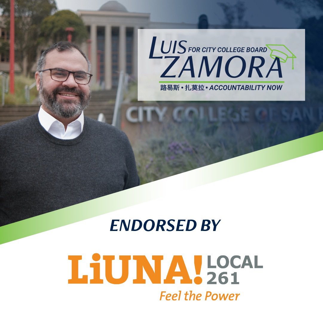 Incredibly honored to have the support of <a href="/LiUNA261/">LiUNA!261</a> in our race for City College Board. As the son of a retired LiUNA! laborer from Southern California, this endorsement is near and dear to my heart. It was because of the union that we grew up in a stable financial household.