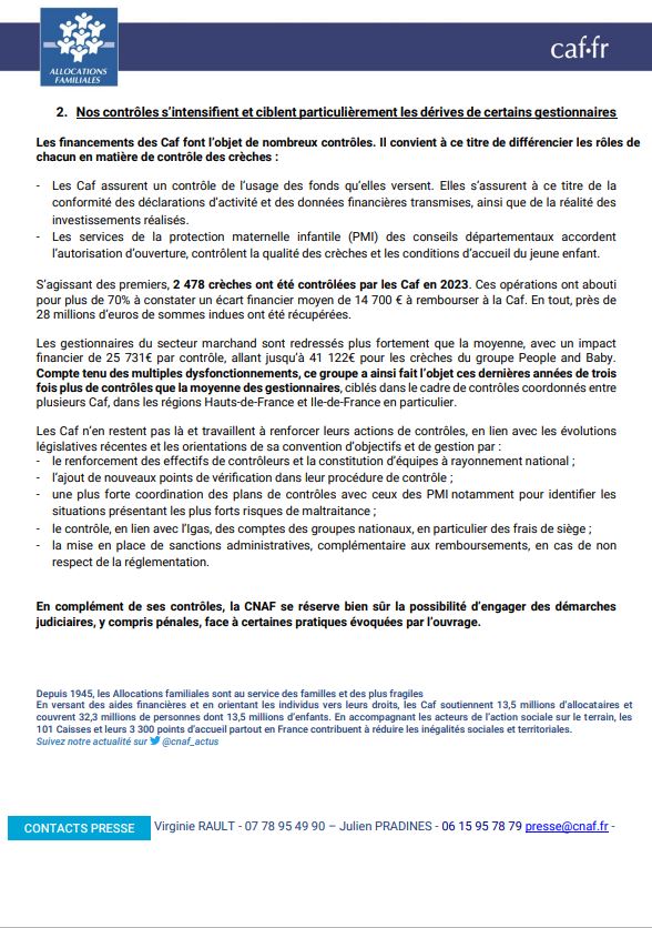 #Communiqué de #presse 🗞 

Publication du livre de Victor Castanet « Les Ogres » : La Cnaf et les Caf mobilisées pour la qualité de l’accueil dans les crèches.

1⃣ Elles condamnent fermement les faits de maltraitance et réaffirment leur engagement pour la qualité de l'accueil