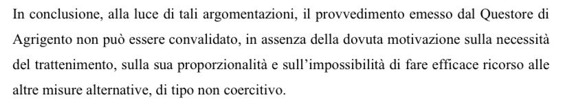 Altre sei non convalide dei trattenimenti nel centro di #PortoEmpedocle dal tribunale di #Palermo. Sabato scorso liberati cinque richiedenti asilo egiziani e uno del Bangladesh. Le motivazioni sono queste: