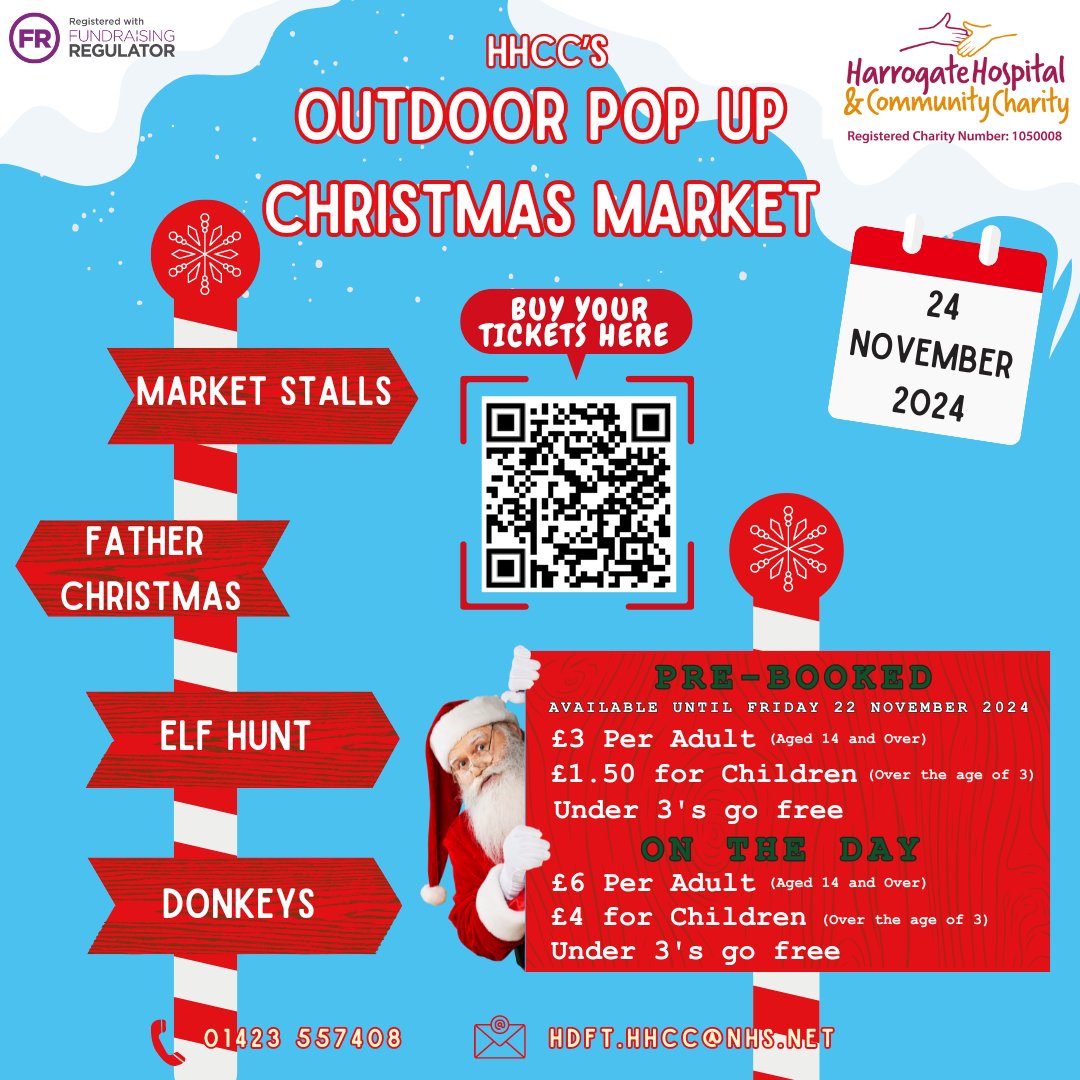 Join HHCC at our Outdoor Pop up Christmas Market for a delightful family day! Explore hand selected stalls, enjoy live music, and visit Father Christmas in his Grotto!
Early bird tickets: Adults £3, Children £1.50, Under 3s go free! Grab yours now here - hhcc.co.uk/events/hhccs-o…