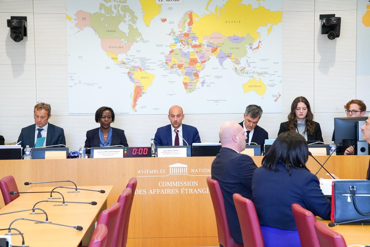 La SG de la #Francophonie a échangé avec les membres de la Commission des affaires étrangères de l’<a href="/AssembleeNat/">Assemblée nationale</a> française (@an_afetr). Elle a présenté aux députés de cette 17e législature les grandes actions et réalisations de son mandat et exposé les principaux enjeux du XIXe