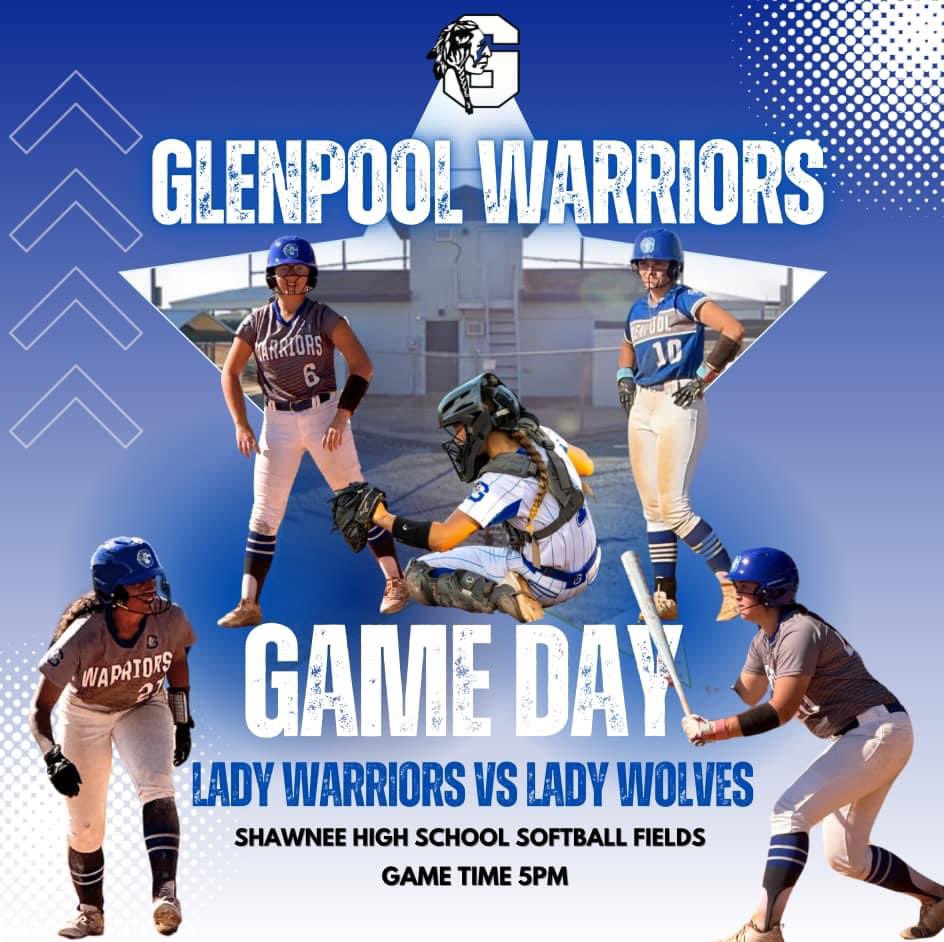 Your Lady Warriors will be on the road to play the Shawnee Lady Wolves. Let’s send them off with good vibes! Safe travels to all.🥎💙

📍Away Game | Shawnee High School Softball Fields
⏰Game time 5pm