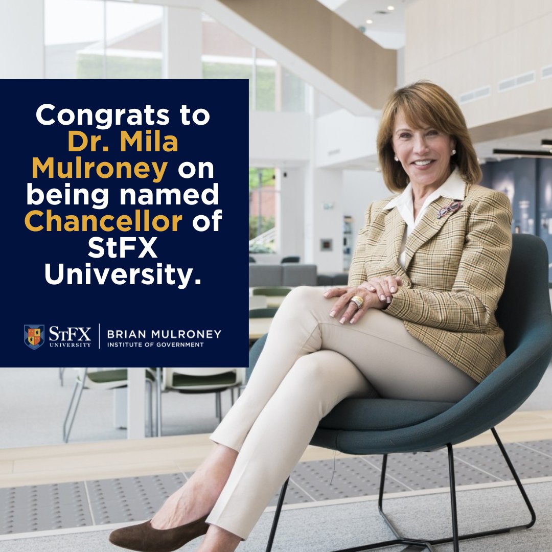 MulroneyInst's tweet image. Congrats to Dr. Mila Mulroney ’04 for being named the 11th Chancellor of St. Francis Xavier University.
 
Dr. Mulroney begins the role of StFX Chancellor effective immediately. An official installation ceremony is scheduled for December 2024.

Learn more: bit.ly/4d4Qm7X