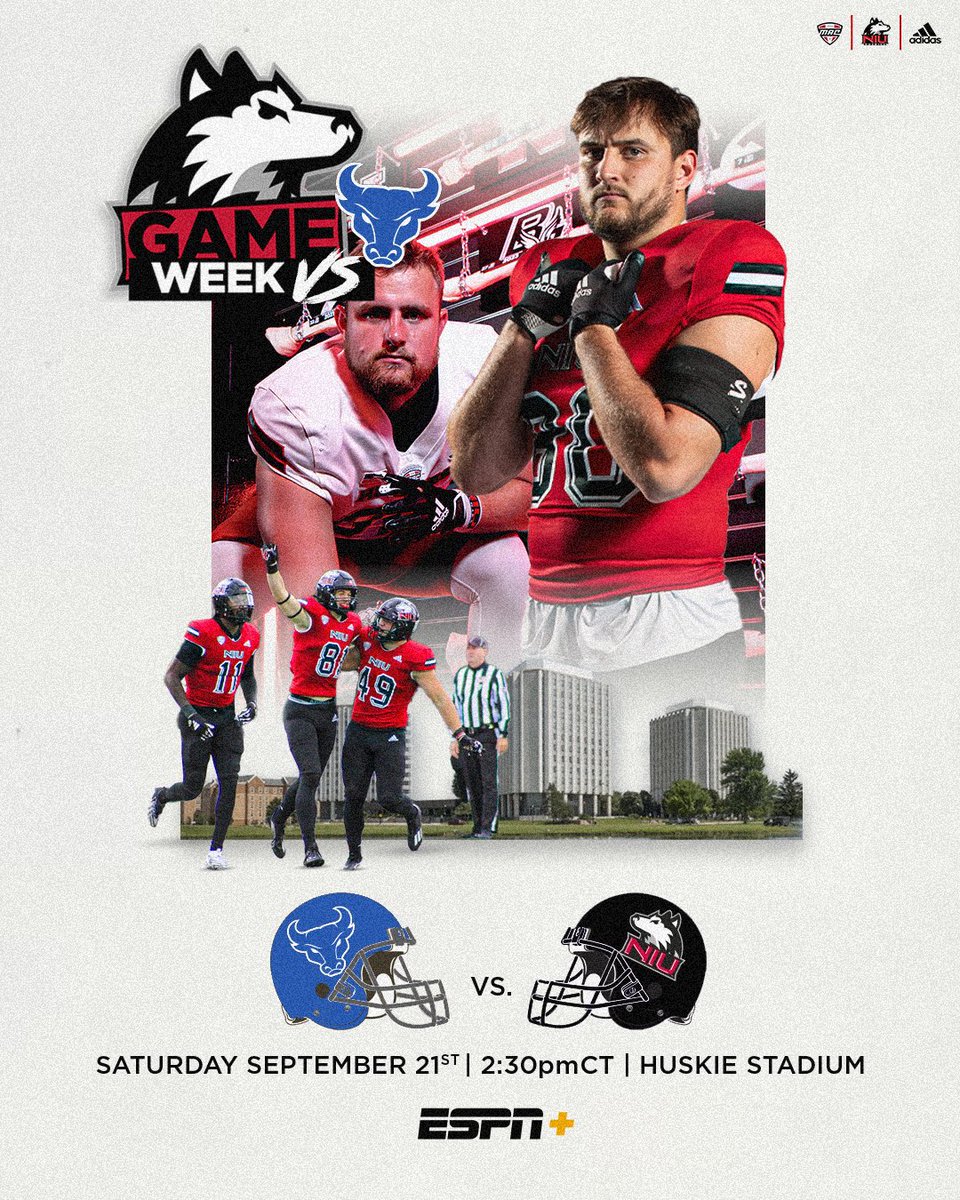 NIU_Football's tweet image. It’s Buffalo Week‼️No time for BS❌

vs. Buffalo 🐂 | 2:30CT ⏰ | ESPN+ 📺 

#SOAR | #TheHardWay 🦴🐾