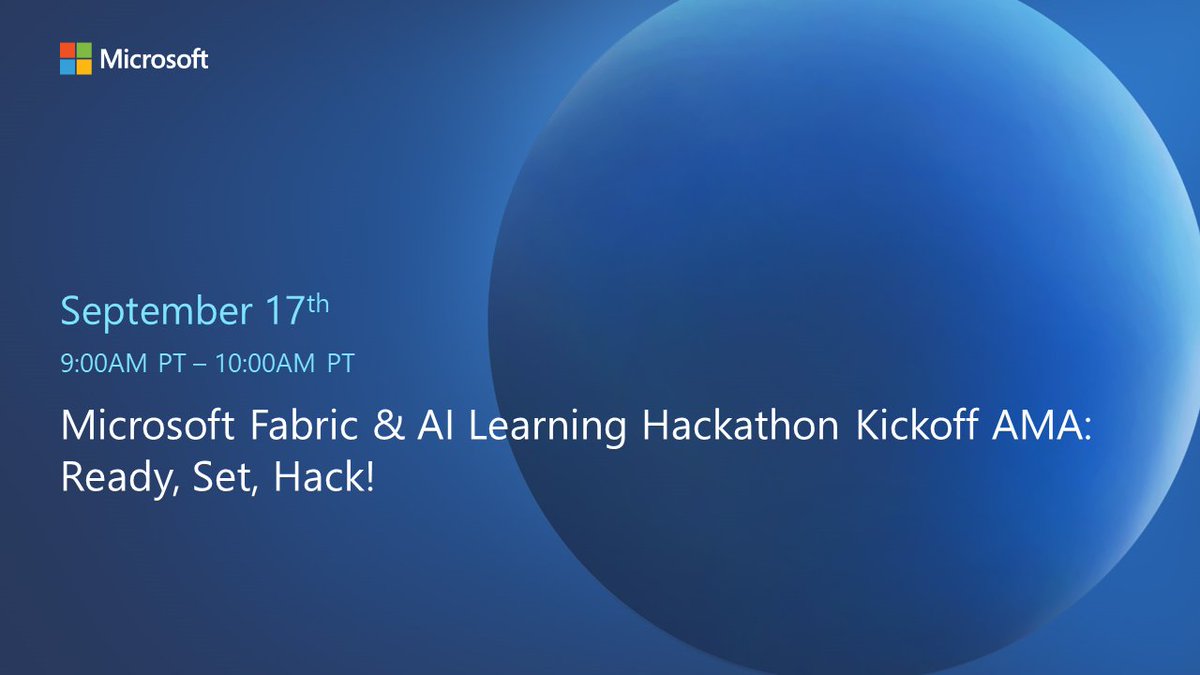 Just one hour away! Get ready for our upcoming #MicrosoftFabric Hackathon Kickoff AMA at 9AM PT on the Microsoft Tech Community. msft.it/6013m1m6P