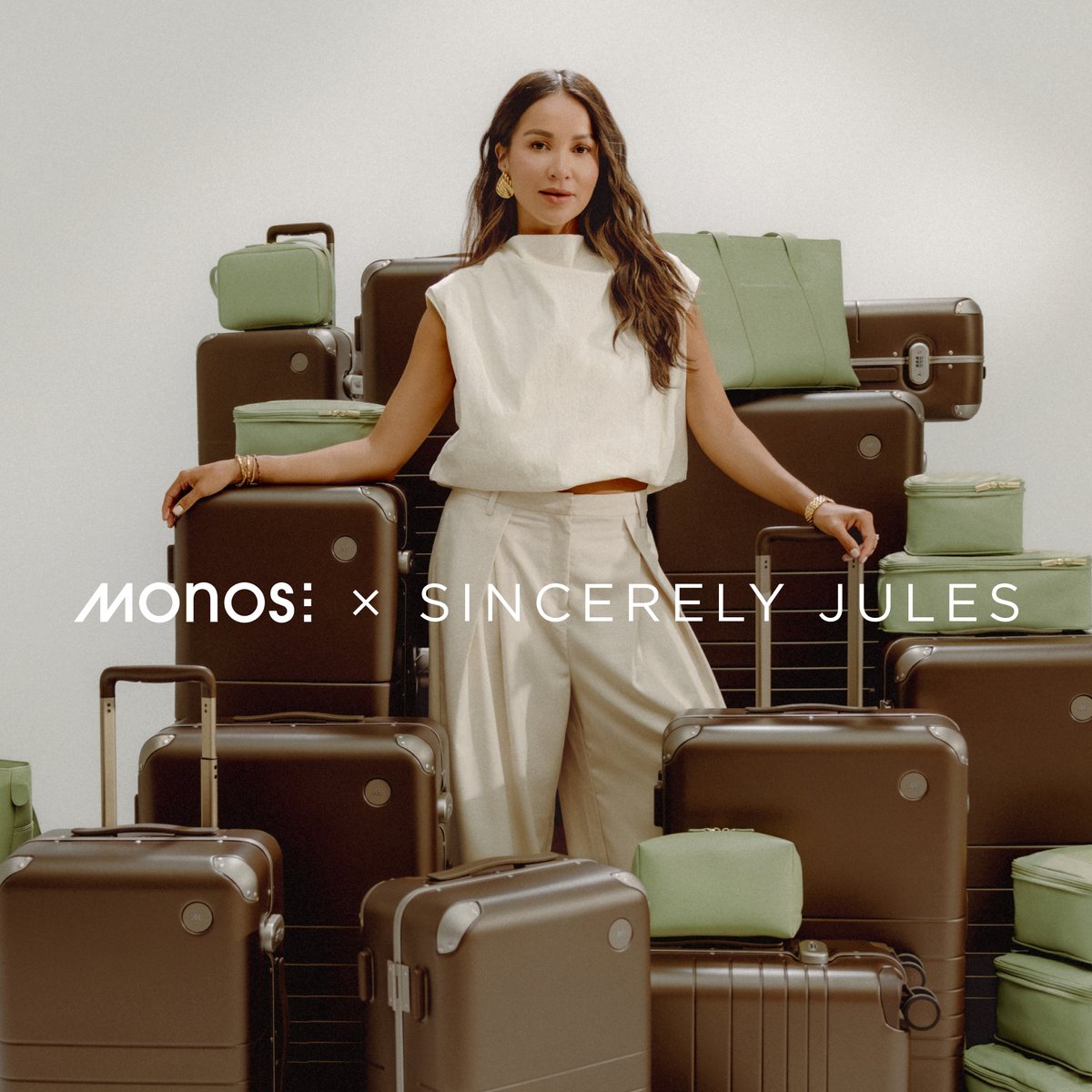 MonosTravel's tweet image. Introducing Monos × Sincerely Jules. Together, we’ve reimagined our Hybrid luggage, Metro bags, and Compressible Packing Cubes in a rich palette of Adobe Brown, Brushed Gold, and Cactus – capturing the colourful spirits of California and Mexico in one collection. #Monos