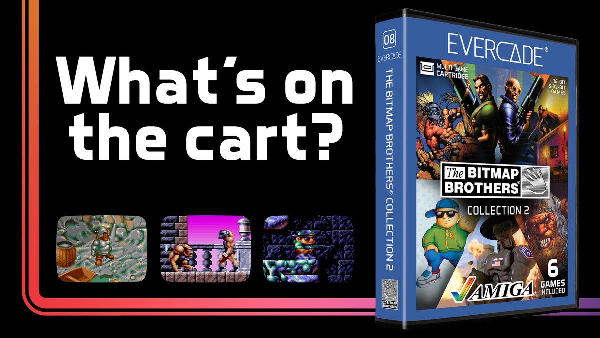 The inimitable Bitmap Brothers are back on Evercade later this month, with a great collection of Amiga classics and a 32-bit real-time strategy game to get your teeth into.

Find out more about the cart here: evercade.co.uk/the-bitmap-bro…