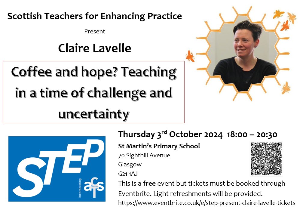 Come join us for this fantastic FREE event with <a href="/Lavelle103/">Claire Lavelle</a> 
Click the link to book

eventbrite.co.uk/e/step-present…