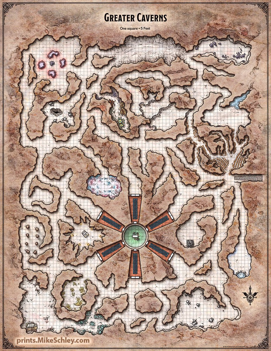 schley's tweet image. New hi-res #DnD #RPGmaps! Delve into the Lost Caverns of Tsojcanth, a classic adventure freshly remastered for #QuestsfromtheInfiniteStaircase.

+1 Bonus: code FallQuests = 15% off all artwork site-wide through Oct 1st ‘24.