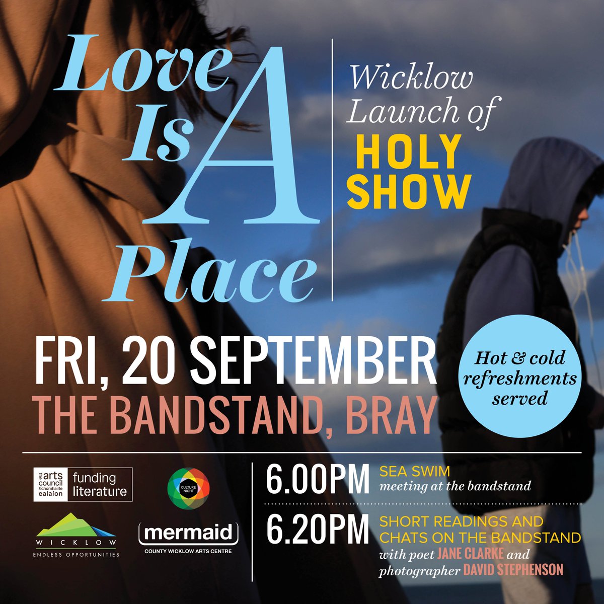 Holy Show :: print & production co. (@holyshow_ie) on Twitter photo Doings at the Bray Bandstand this Friday evening for <a href="/CultureNight/">Culture Night</a>
Sea swim + readings and chats with poet <a href="/jane_janeclarke/">Jane Clarke</a> and photographer David Stephenson to celebrate their collaborative commission in the current issue of Holy Show Doings at the Bray Bandstand this Friday evening for <a href="/CultureNight/">Culture Night</a>
Sea swim + readings and chats with poet <a href="/jane_janeclarke/">Jane Clarke</a> and photographer David Stephenson to celebrate their collaborative commission in the current issue of Holy Show