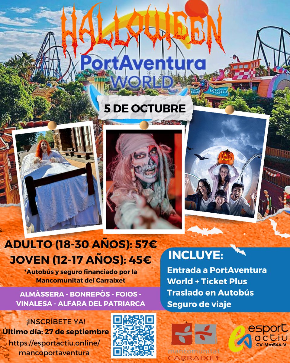 JOVENTUT | VIATGE A PORT AVENTURA

🙌T’abellix viure una experiència diferent?

🎢Et proposem un viatge a Port Aventura perquè t’ho passes en gran amb les teues amistats.

Tens entre 12 i 30 anys?

Apunta't!📩
esportactiu.online/mancoportavent…