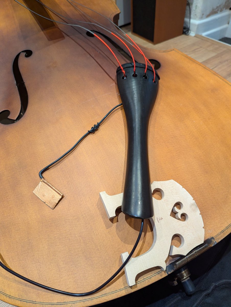 CreativeType14's tweet image. A few weeks ago I was faced with my #doublebass looking like this...
#operationfixthebass 
The tailpiece wire went pop!
#Jazz