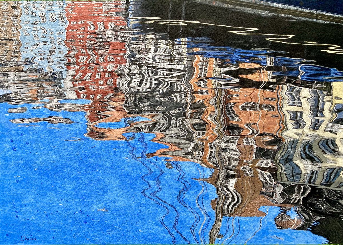 ‘Townhouse Ripple’ #Watercolour Royal Society of Marine Artists Annual Exhibition <a href="/mallgalleries/">mallgalleries</a> 19th-28th Sept #Nyhavn #København #RSMA2024