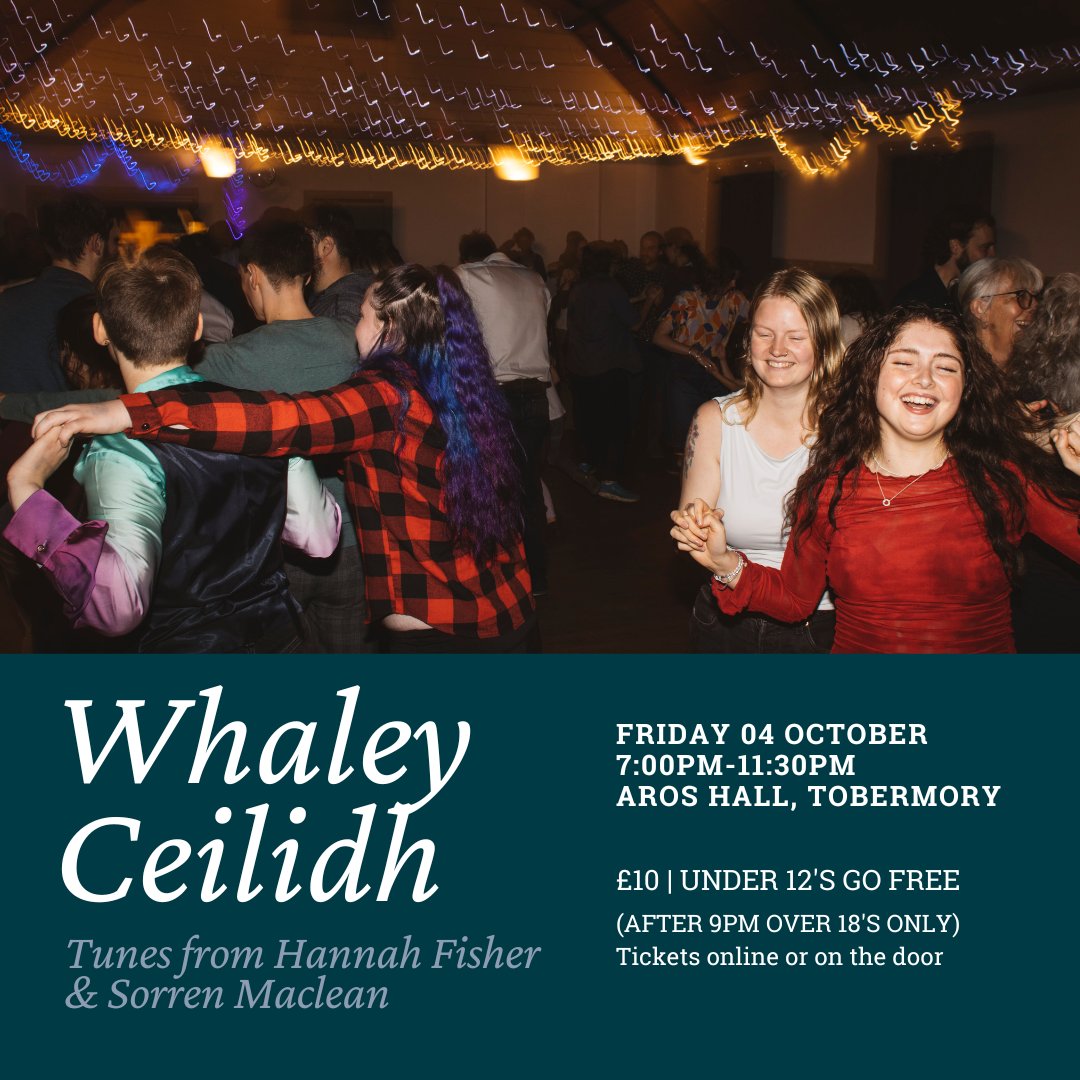 🎶💃 Join us to celebrate 30 years of whale conservation in the Hebrides with a special Whaley Ceilidh. Dust-off your dancing shoes with live music from Hannah Fisher and Sorren McLean, special Nc'nean Distillery cocktails and great raffle prizes!  hwdt.org/whaley-ceilidh