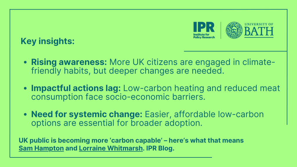 IPR (@uniofbathipr) on Twitter photo 🌍 The UK public is becoming more #CarbonCapable - explore what this means for the future and how it's shaping a greener tomorrow in the latest blog post by <a href="/lwhitmarsh/">Prof. Lorraine Whitmarsh MBE</a> and <a href="/samhampton/">Sam Hampton</a> from <a href="/ConversationUK/">The Conversation</a>
🔗blogs.bath.ac.uk/iprblog/2024/0…
#ClimateAction #Sustainability #UKClimate" 🌍 The UK public is becoming more #CarbonCapable - explore what this means for the future and how it's shaping a greener tomorrow in the latest blog post by <a href="/lwhitmarsh/">Prof. Lorraine Whitmarsh MBE</a> and <a href="/samhampton/">Sam Hampton</a> from <a href="/ConversationUK/">The Conversation</a>
🔗blogs.bath.ac.uk/iprblog/2024/0…
#ClimateAction #Sustainability #UKClimate"