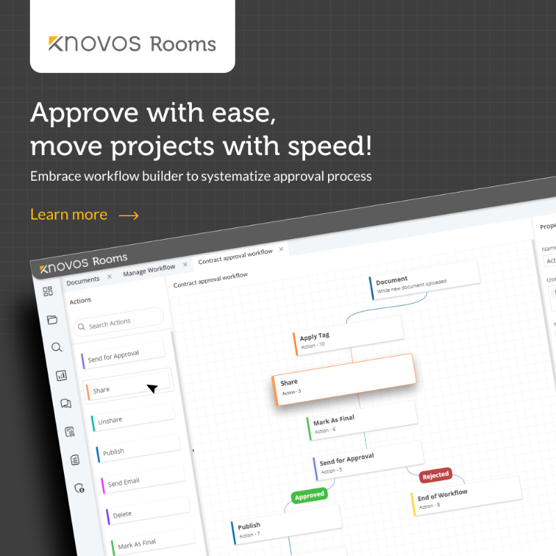 KnovosOfficial's tweet photo. 👉𝗦𝘁𝘂𝗰𝗸 𝗶𝗻 𝗮𝗽𝗽𝗿𝗼𝘃𝗮𝗹?
If your enterprise is already struggling with the repercussions of a manual approval process, we're here for you!
Get a quick demo of Knovos Rooms now!
#Collaboration #ApprovalWorkflow #FileSharing #Workplace #Digitization #Efficiency