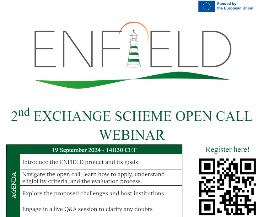 🚀 Don’t miss out! Join us for the 2nd ENFIELD Exchange Scheme Webinar on Sept 19 at 14:30 CET. 🌍✨
Get insights into the ENFIELD project, explore open call challenges, and participate in a live Q&amp;A. 
Register now: kk.rs/cpDYO

#ENFIELD #AI