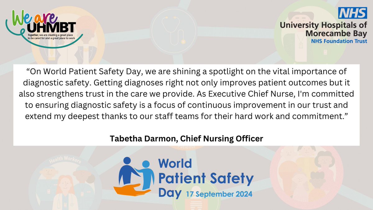 On #WorldPatientSafetyDay, we are shining a spotlight on the vital importance of #DiagnosticSafety. Getting diagnoses right not only improves patient outcomes but it also strengthens trust in the care we provide #WPSD2024