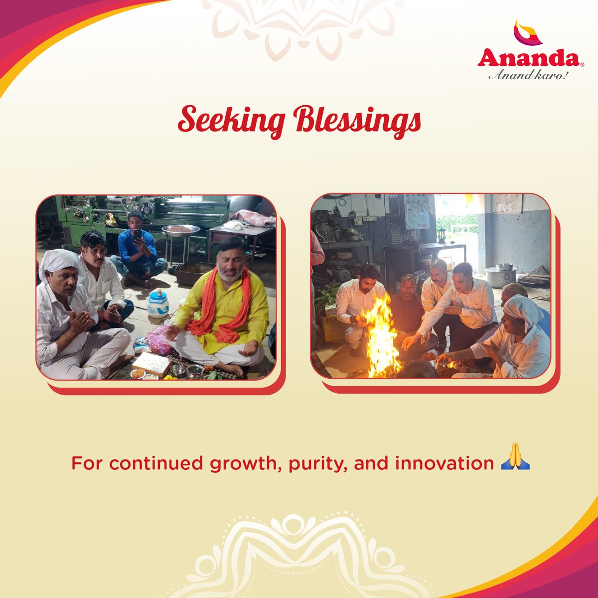 AnandaDairy's tweet photo. Invoking Lord Vishwakarma’s blessings at Ananda Dairy today.
As we celebrate, we reaffirm our dedication to crafting purity and quality in every product. 🛠️✨💛
#AnandaDairy #AnandKaro! #VishwakarmaPuja #PurityInEveryDrop #CraftedWithCare https://t.co/wGerIgHnXq