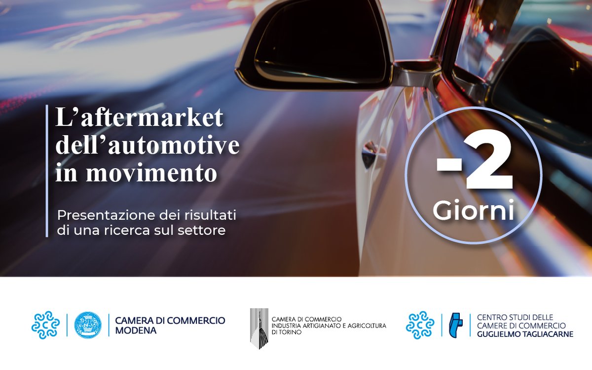 Mancano solo due giorni all'evento "L’#Aftermarket dell’#automotive in movimento". Le aziende dell’Aftermarket - ovvero quelle operanti nella produzione e nella vendita di ricambi di auto - sono di fronte alla sfida del passaggio all’elettrico: quali sono le loro aspettative e