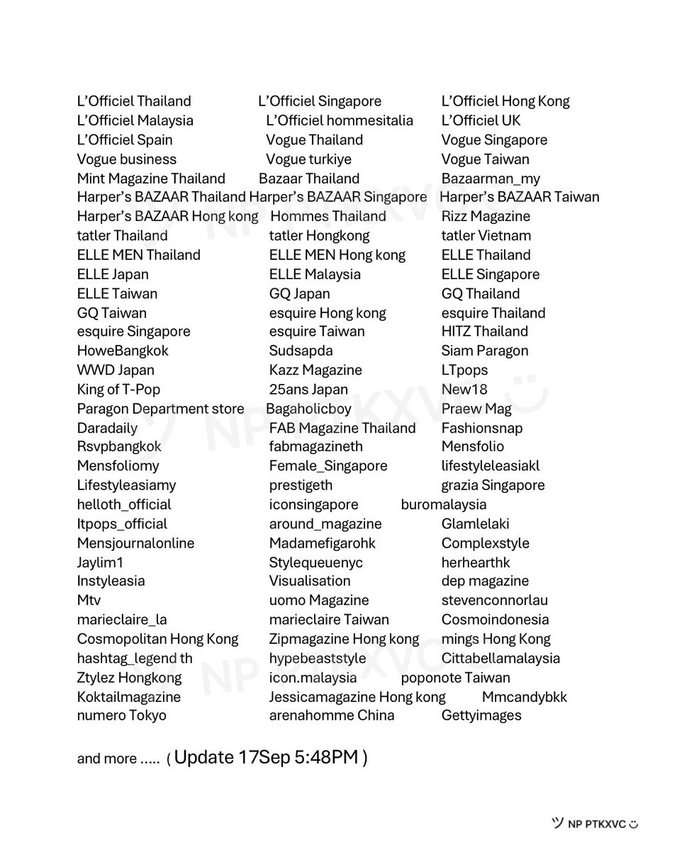 รวมสื่อทั้งไทยและต่างประเทศที่ลงสื่อเกี่ยวกับ
Bright In LFW SS2025 @burberry💙

ปังมากกกก สื่อลงกันตู้มต้ามมสุด รวบรวมมา
เท่าที่เห็นตอนนี้ แต่มีอีกหลายสื่อลงเพิ่มแน่ ๆ
ความปังนี้ 🔥🔥🔥🔥🔥🔥

#BurberrySummer2025xBRIGHT
#BurberrySummer2025 
#BurberryxBright 
#Burberry #bbrightvc