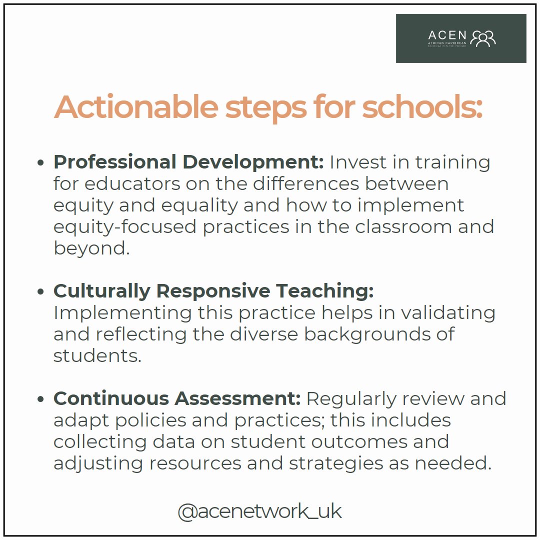 Addressing the unique challenges faced by Black students in the UK requires us to prioritize equity in education. 
Let’s create learning environments where everyone has a fair chance to thrive. #EquityInEducation #DEI"