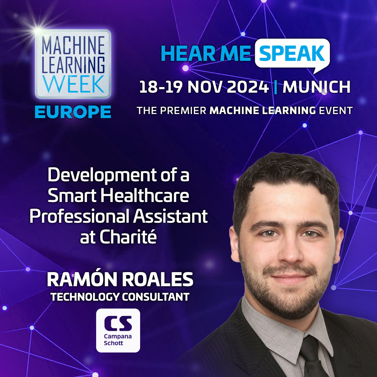 Ramón will showcase a smart assistant by Campana &amp; Schott and Charité, designed to help healthcare professionals by suggesting treatments from guidelines and patient histories, streamlining complex decisions.

ow.ly/jiBW50TkZRM

#mlweek #HealthcareInnovation