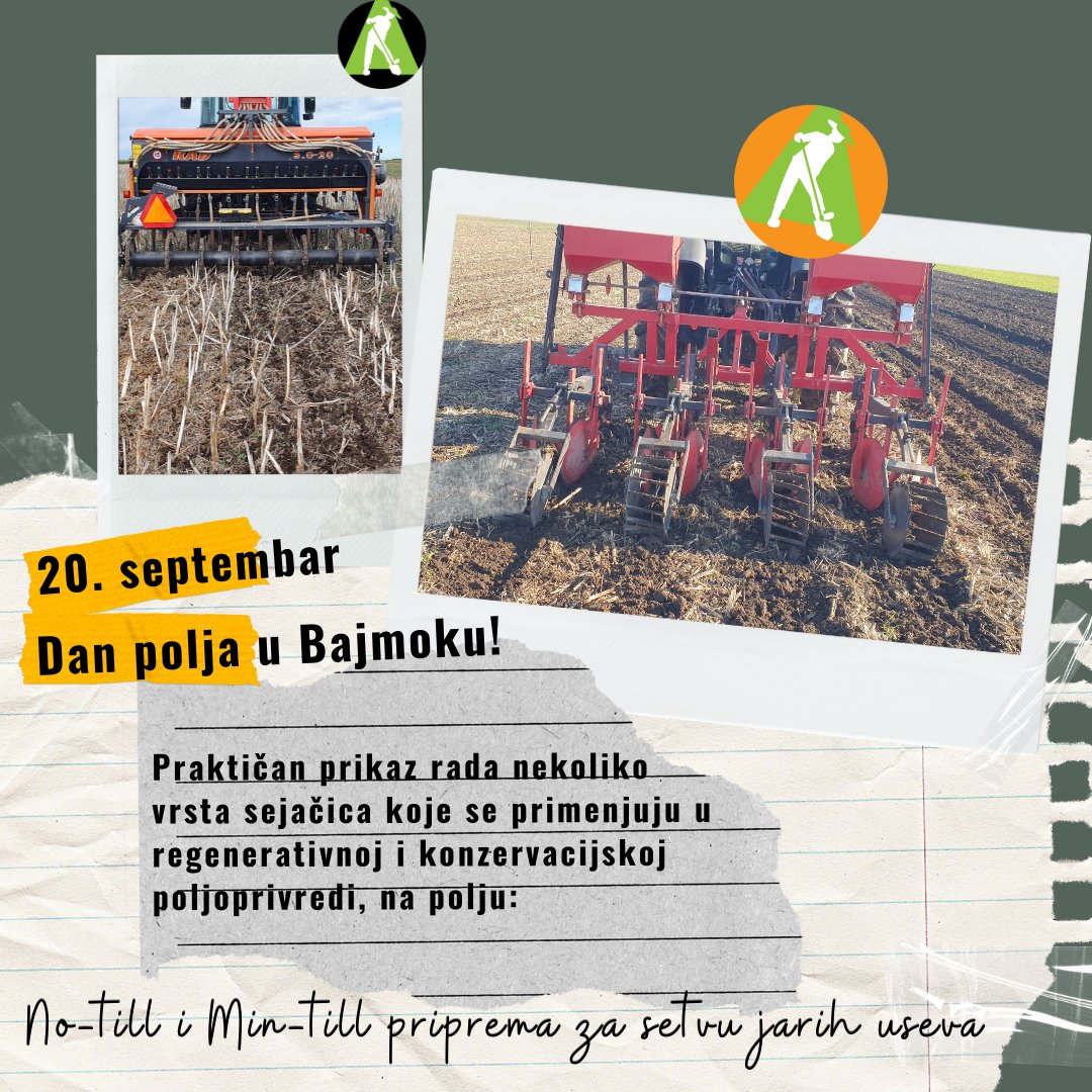 PODSETNIK 📷
Dan polja u Bajmoku (20.09.2024.)

Vidimo se u Bajmoku!
Čekamo vas!

#RegAgriSavez #Regenerativnapoljoprivreda #OtvoreniDanPolja #Bajmok