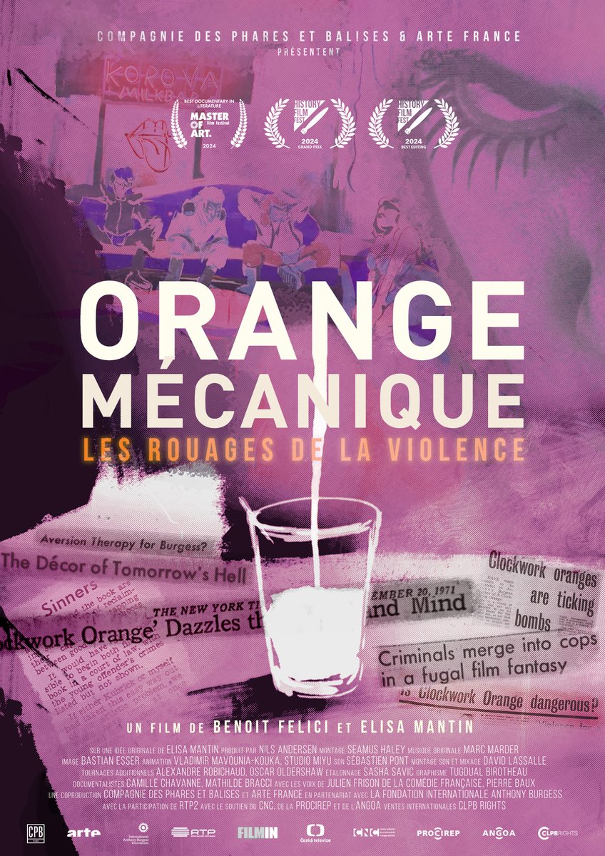 🏆ORANGE MÉCANIQUE, LES ROUAGES DE LA VIOLENCE a eu le Grand Prix et le Prix du meilleur montage au <a href="/HistoryFilmFes1/">HistoryFilmFestival</a> à Rijeka ! 👏🥳 Merci au Jury et bravo aux équipes !
Un film de <a href="/BenoitFELICI/">Benoit FELICI</a> et Elisa Mantin
Montage: Seamus Haley
Produit par CPB Films pour <a href="/ARTEfr/">ARTE</a>
<a href="/CLPB_Rights/">Incognita Distribution</a>
