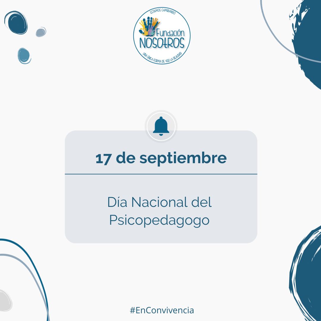 17 de septiembre - día del Psicopedagogo. 
Queremos saludar en su día a los profesionales en #psicopedagogía que conforman los equipos de las tres sedes de la fundación y trabajan día a día con tanta dedicación junto a nuestros jóvenes.
·
#EnConvivencia #fundacionnosotros