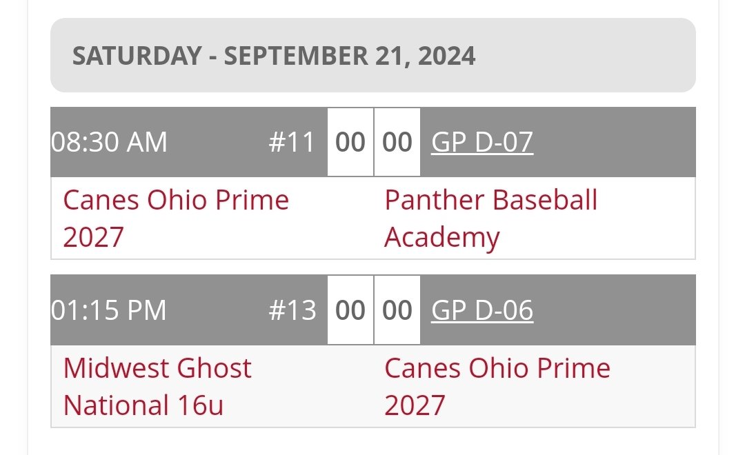 Canes Ohio Prime 2027 (@canesoh2027) on Twitter photo On the road this weekend! Off to <a href="/GrandParkSports/">Grand Park Sports Campus</a> for the <a href="/Bullpenevents/">Bullpen Tournaments</a> MPL Qualifier. On the road this weekend! Off to <a href="/GrandParkSports/">Grand Park Sports Campus</a> for the <a href="/Bullpenevents/">Bullpen Tournaments</a> MPL Qualifier.