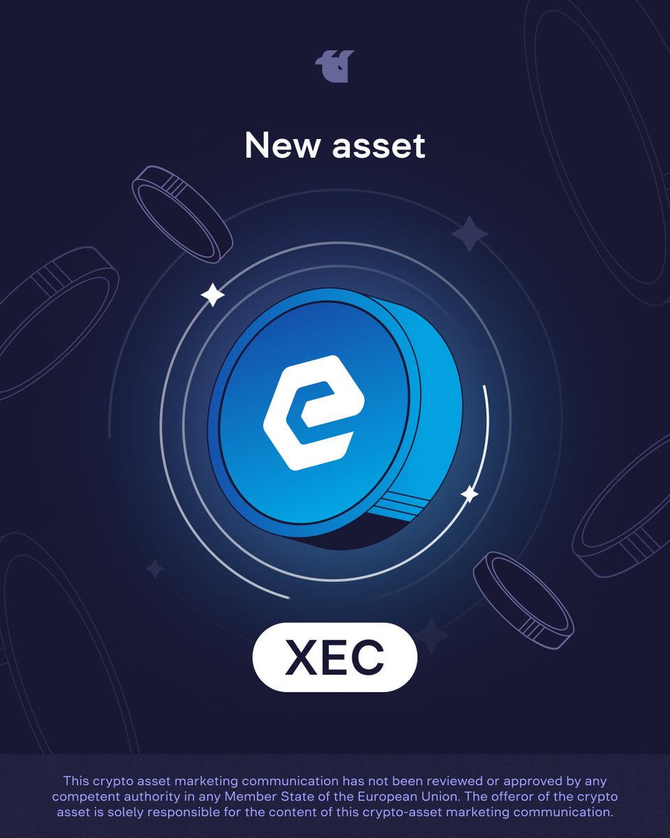 Meet $XEC, a new asset on our exchange! The @eCashOfficial team states that  $XEC is specifically optimized for transaction speed & scalability, making  it the ideal currency for use on the internet. $
