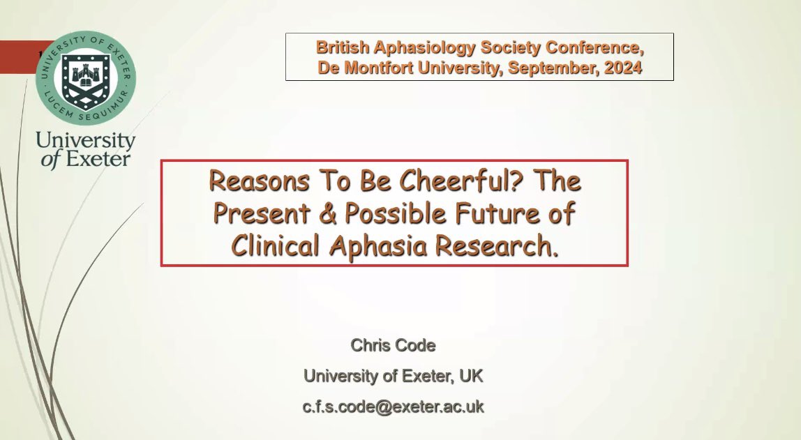Emma Hubbard (@emmahubbard_slt) on Twitter photo Really looking forward to hearing from Chris Code. Remember the amazing <a href="/JacquelineMcIn1/">Jacqueline McIntosh</a> first signposting me to his work a long time ago. #BASconf24
<a href="/dyscoveraphasia/">Dyscover - specialist aphasia support</a> let’s find out what research we can help our members to contribute to next? Really looking forward to hearing from Chris Code. Remember the amazing <a href="/JacquelineMcIn1/">Jacqueline McIntosh</a> first signposting me to his work a long time ago. #BASconf24
<a href="/dyscoveraphasia/">Dyscover - specialist aphasia support</a> let’s find out what research we can help our members to contribute to next?