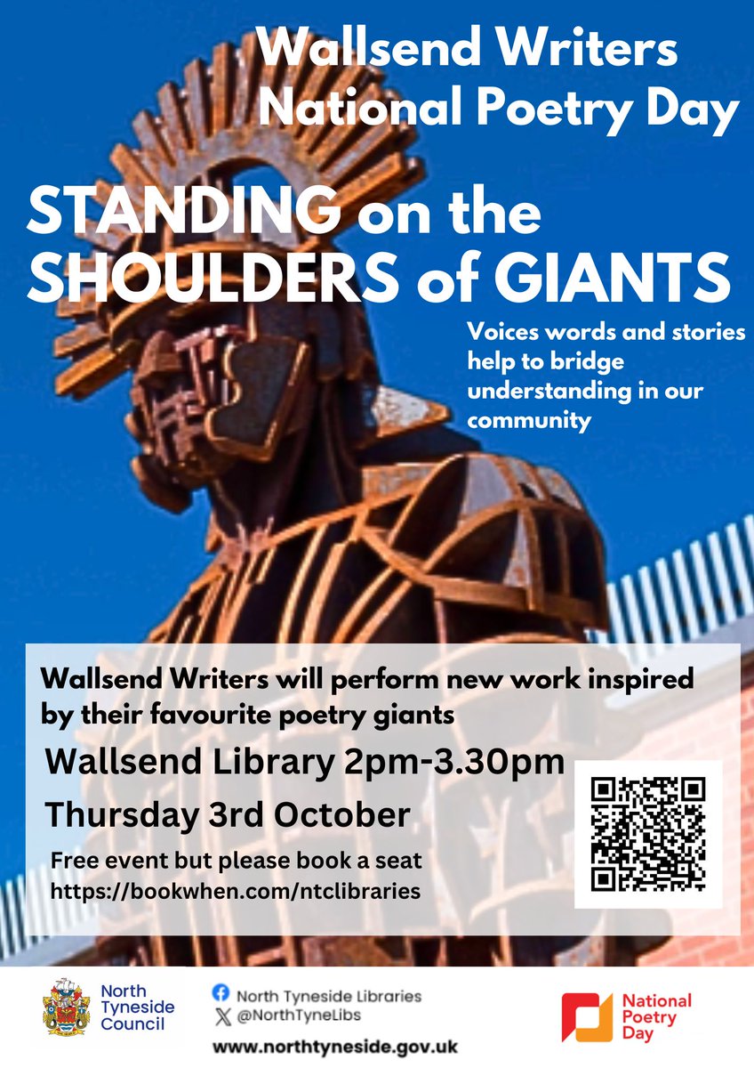 North Tyneside Libraries (@northtynelibs) on Twitter photo W'd love to see you on National Poetry day to see our resident writing group perform new work. Reserve a seat here bookwhen.com/ntclibraries/e… <a href="/PoetryDayUK/">National Poetry Day</a> W'd love to see you on National Poetry day to see our resident writing group perform new work. Reserve a seat here bookwhen.com/ntclibraries/e… <a href="/PoetryDayUK/">National Poetry Day</a>