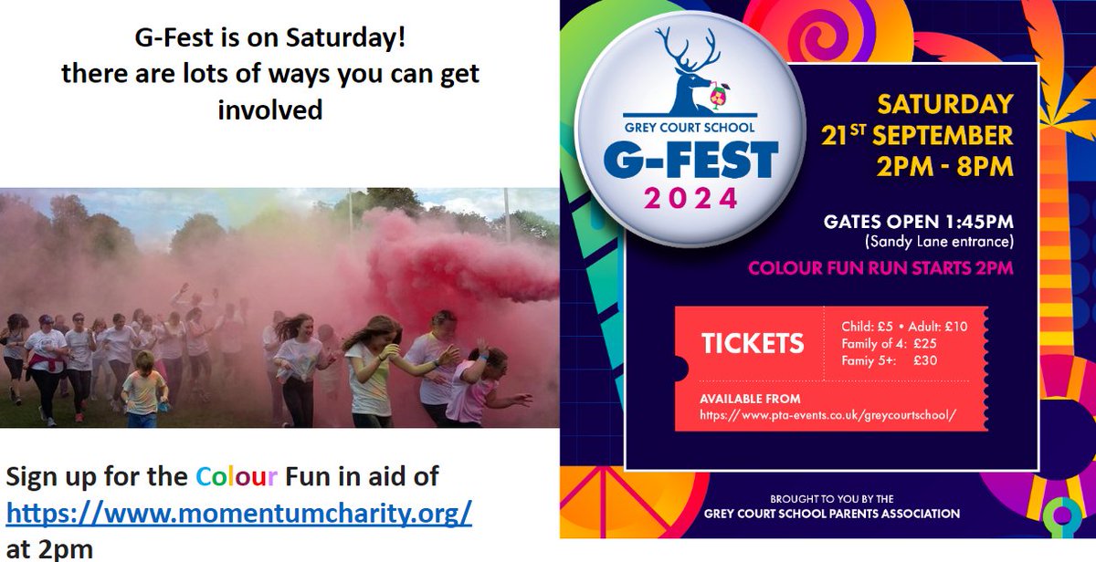 G-Fest is just 4 days away. Don't forget your tickets <a href="/ParkgateEstates/">Parkgate Estate Agents</a> <a href="/greycourtpa/">Grey Court School PA</a> <a href="/bigyellowss/">Big Yellow</a>