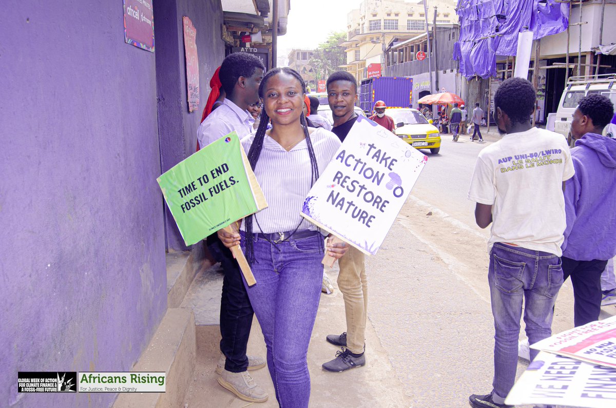 NgakaniCrispin's tweet image. #GWAC on Global Week of Actions for Climate finance &amp;amp; fossil fuel free, phase out over 50 climate activists in DRC are making workshops &amp;amp; streets marchs to demand #endfossilfuel #payup for Climate finance #Timetofundourfuture #ActinTime with @theclimateclock @AfricansRising @UNEP