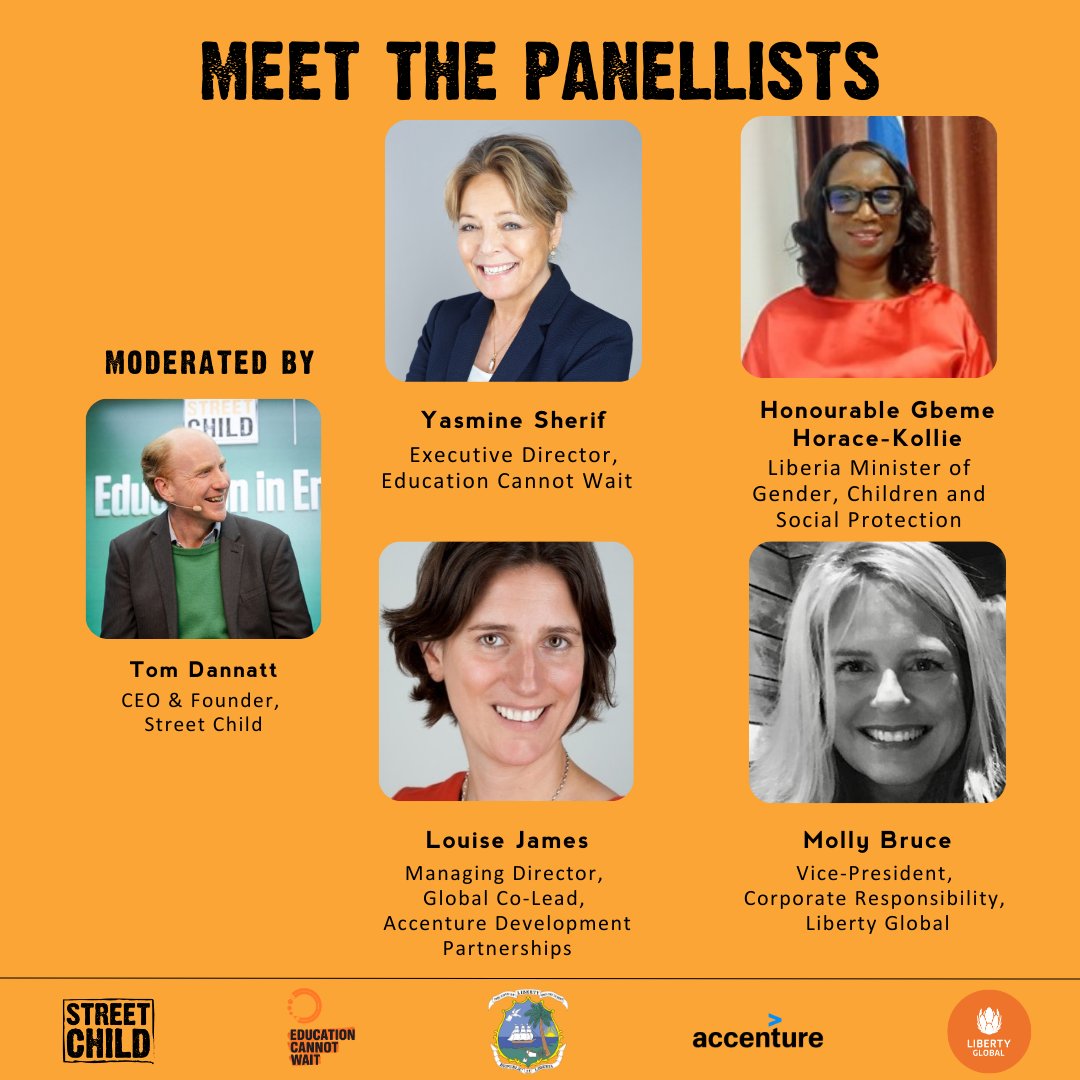 Street Child (@streetchilduk) on Twitter photo 📢 At #UNGA79 & #ClimateWeek, Street Child is hosting an all-women panel with global leaders in education & equality:
🎤 Yasmine Sherif, <a href="/EduCannotWait/">Education Cannot Wait</a>
🎤 Hon. Gbeme Horace-Kollie, Liberia’s Minister of Gender
🎤 Louise James, <a href="/AccentureUK/">AccentureUK</a>
🎤 Molly Bruce, @LibertyGlobal 📢 At #UNGA79 & #ClimateWeek, Street Child is hosting an all-women panel with global leaders in education & equality:
🎤 Yasmine Sherif, <a href="/EduCannotWait/">Education Cannot Wait</a>
🎤 Hon. Gbeme Horace-Kollie, Liberia’s Minister of Gender
🎤 Louise James, <a href="/AccentureUK/">AccentureUK</a>
🎤 Molly Bruce, @LibertyGlobal