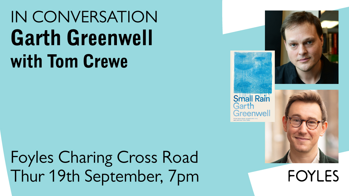 Foyles Bookshop (@foyles) on Twitter photo Just a couple of days to go until <a href="/GarthGreenwell/">Garth Greenwell</a> joins us at Foyles Charing Cross Road for a conversation with <a href="/TomCrewe1/">Tom Crewe</a> about #SmallRain <a href="/picadorbooks/">Picador Books</a>, Greenwell's beautiful new novel. Not to be missed!
🎫bit.ly/3WKtllI Just a couple of days to go until <a href="/GarthGreenwell/">Garth Greenwell</a> joins us at Foyles Charing Cross Road for a conversation with <a href="/TomCrewe1/">Tom Crewe</a> about #SmallRain <a href="/picadorbooks/">Picador Books</a>, Greenwell's beautiful new novel. Not to be missed!
🎫bit.ly/3WKtllI