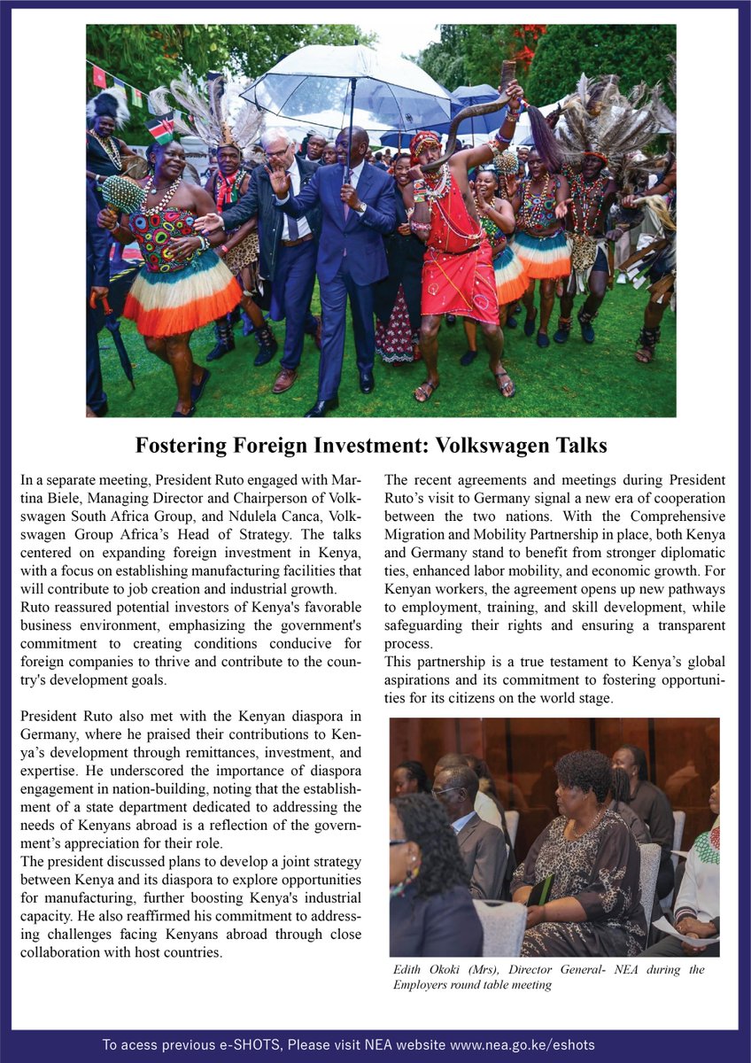 nea_kenya's tweet image. Check the latest article on Strengthening Kenya-Germany Ties  Through  Labour, Investment, and Culture