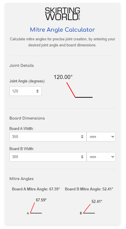Many DIY renovation projects require Mitre joins between two boards or mouldings.  

Check out our handy Mitre Angle Calculator, which is useful for working out the angles you need for your project.  📐

Find out more: mdfskirtingworld.co.uk/blog/mitre-ang…
