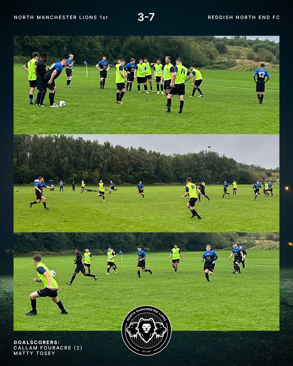 Lions took control taking a 3-1 lead early in the county cup. However an injury to the goalkeeper turned the game on its head and Lions ultimately lost 7-3 as Reddish took control deservedly.

Good luck to Reddish North End in the next round.