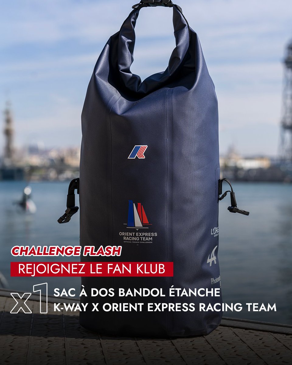 ⚡️ Challenge FLASH sur le Fan Klub !
🎒 À l’occasion du début de la Youth America’s Cup, tentez de remporter un sac à dos Bandol étanche, élégant et technique, de la marque K-Way x Orient Express Racing Team.
🚨 Vous n’avez que 3 JOURS pour participer ‣ bit.ly/FanKlub