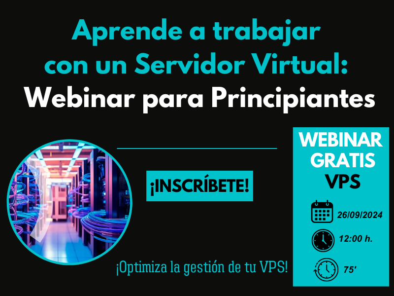 Webinar gratis sobre gestión de VPS el próximo 26 de septiembre a las 12:00 h. ¡No te lo pierdas! Inscríbete aquí 👇attendee.gotowebinar.com/register/37298… 
#VPS #Servidores #ServidorVirtual #webinargratis #webinar #hosting #IT #servers