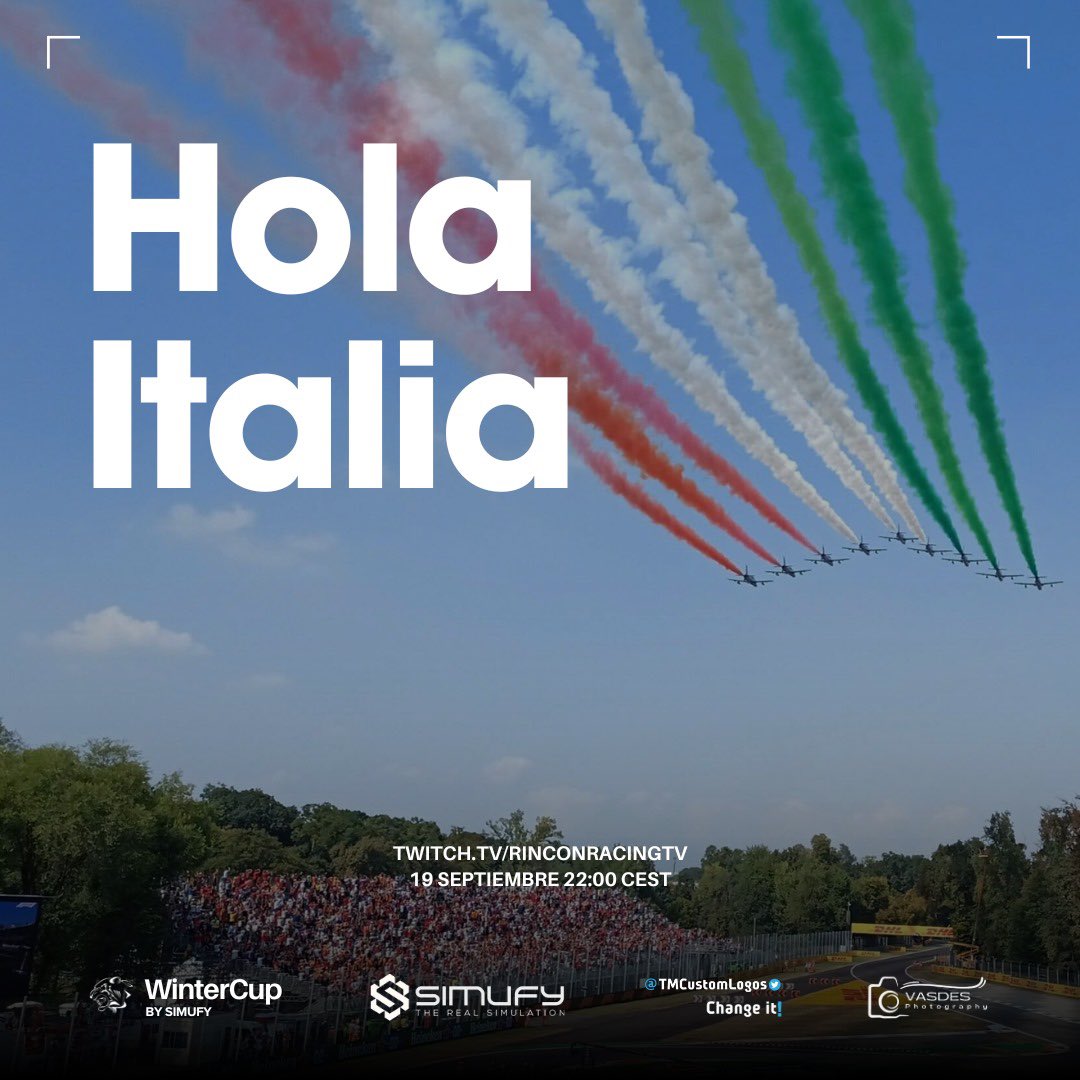 WinterCUP 2024!🏁

HOLA ITALIA 🇮🇹!

🗓️ 19/09 22:00 CEST.
🟣twitch.tv/rinconracingtv