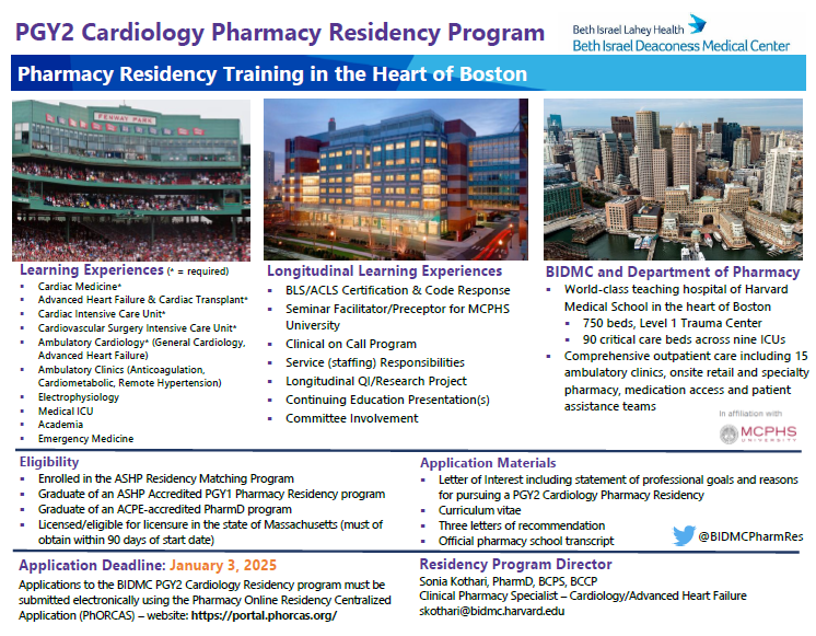 BIDMC Pharmacy Residency Programs (@bidmcpharmres) on Twitter photo Calling all PGY-1s! π 
We are hosting a FREE virtual open house for our PGY-2 Cardiology #PharmRes! π«
π Tuesday 10/15 
π 5 PM or 6 PM EDT
RSVP via this form + we will send you the link! π  
bit.ly/BIDMCCardsPGY2
#TwitteRx Calling all PGY-1s! π 
We are hosting a FREE virtual open house for our PGY-2 Cardiology #PharmRes! π«
π Tuesday 10/15 
π 5 PM or 6 PM EDT
RSVP via this form + we will send you the link! π  
bit.ly/BIDMCCardsPGY2
#TwitteRx