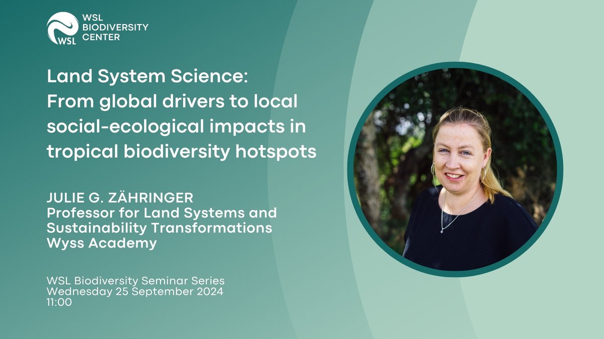 WSL Biodiversity Center (@wslbiodiversity) on Twitter photo 🌱In our next seminar (25 Sep), <a href="/julie_gwen/">Julie G. Zähringer</a> will share insights from her research in Laos, Madagascar, & the Peruvian Amazon. She'll dive into the challenges of trans- and interdisciplinary research, & discuss ways to mitigate global land-use impacts.
Our seminars are hybrid! 👇 🌱In our next seminar (25 Sep), <a href="/julie_gwen/">Julie G. Zähringer</a> will share insights from her research in Laos, Madagascar, & the Peruvian Amazon. She'll dive into the challenges of trans- and interdisciplinary research, & discuss ways to mitigate global land-use impacts.
Our seminars are hybrid! 👇