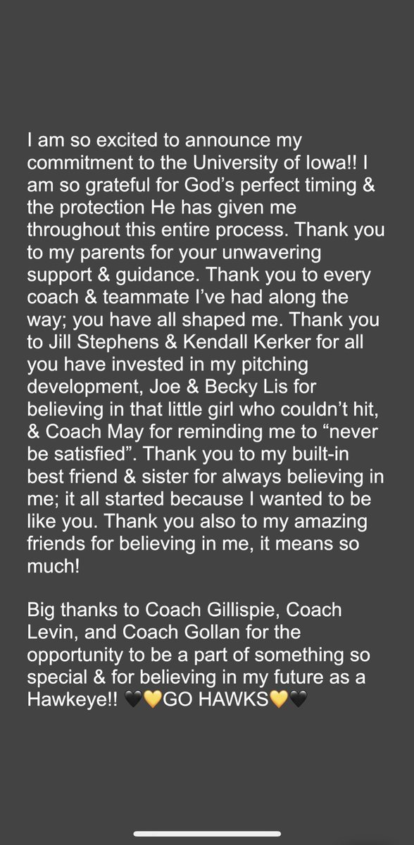 Carly Potts (@carlypotts02) on Twitter photo 🖤💛IOWA CITY IS HOME!💛🖤GO HAWKS🦅
<a href="/iowasoftball/">Iowa Softball</a> <a href="/CoachRGillispie/">Renee Gillispie</a> @_CoachLevin <a href="/KarlGollan/">Karl Gollan</a> <a href="/TMojo2025/">TennesseMojo2025-Gregory</a> <a href="/FastpitchPower/">Fastpitch Power</a> <a href="/softball_gs/">GS Titan Softball🥎</a> 🖤💛IOWA CITY IS HOME!💛🖤GO HAWKS🦅
<a href="/iowasoftball/">Iowa Softball</a> <a href="/CoachRGillispie/">Renee Gillispie</a> @_CoachLevin <a href="/KarlGollan/">Karl Gollan</a> <a href="/TMojo2025/">TennesseMojo2025-Gregory</a> <a href="/FastpitchPower/">Fastpitch Power</a> <a href="/softball_gs/">GS Titan Softball🥎</a>