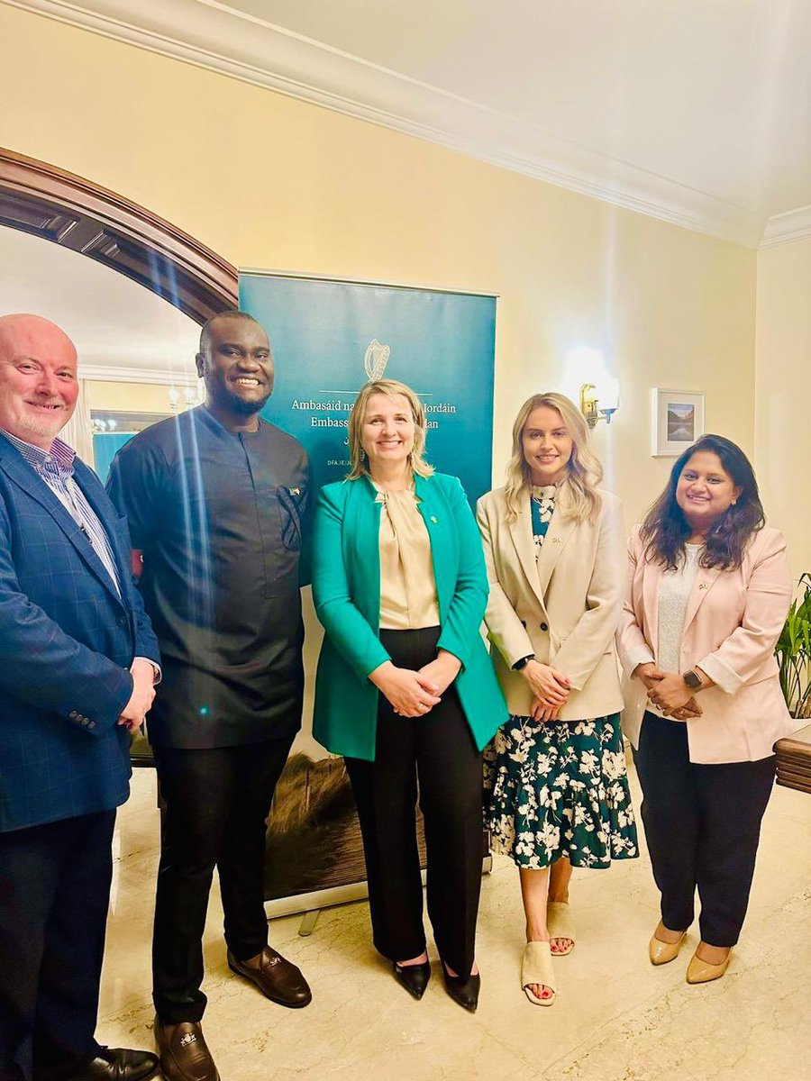 Irish Embassy Jordan (@irlembjordan) on Twitter photo Yesterday, <a href="/IrlAmbJordan/">Marianne Bolger, Ambassador of 🇮🇪 to 🇯🇴 & 🇮🇶</a> hosted a reception with <a href="/EduIreland/">Education in Ireland</a> and several Irish universities to explore new collaborations with Jordanian partners. The evening served as an excellent platform to foster even stronger academic connections between our two countries. 🇮🇪🇯🇴 Yesterday, <a href="/IrlAmbJordan/">Marianne Bolger, Ambassador of 🇮🇪 to 🇯🇴 & 🇮🇶</a> hosted a reception with <a href="/EduIreland/">Education in Ireland</a> and several Irish universities to explore new collaborations with Jordanian partners. The evening served as an excellent platform to foster even stronger academic connections between our two countries. 🇮🇪🇯🇴