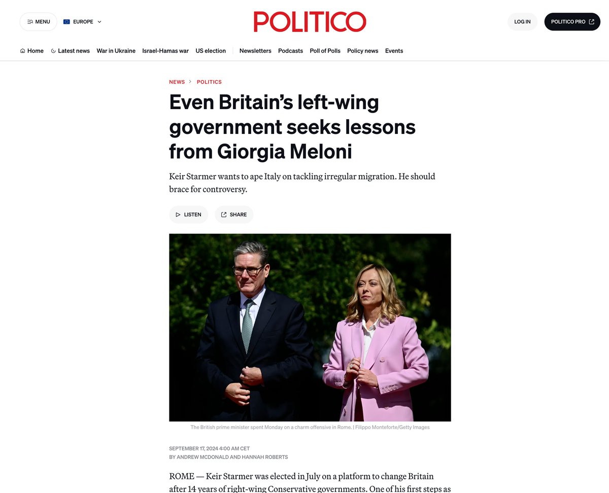 Excellent piece of satire from Politico and <a href="/9andrewmcdonald/">Andrew McDonald</a>, referring to the Labour Government as "left-wing" 😂